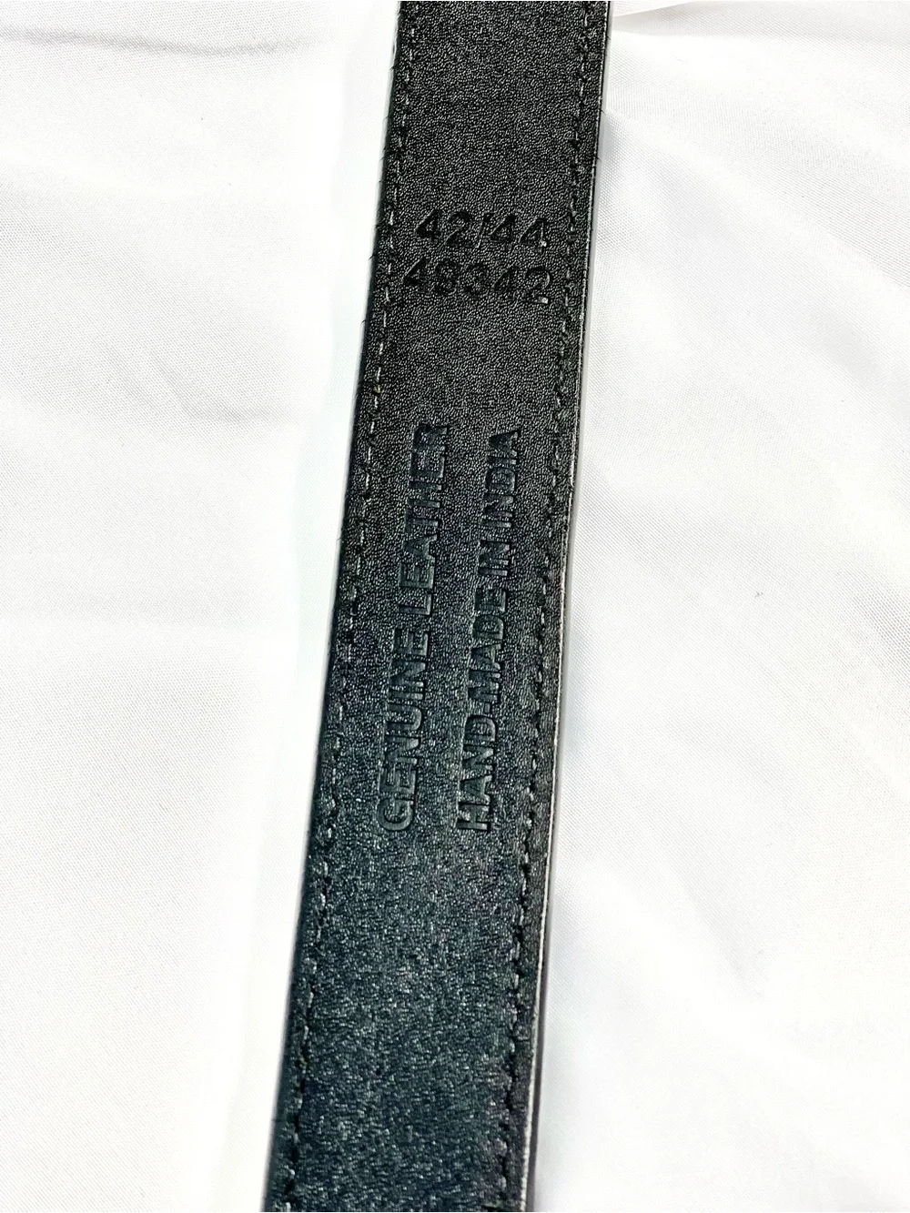 Black Leather Men's Belt w/Smith & Wesson Embossed Logo 42/44